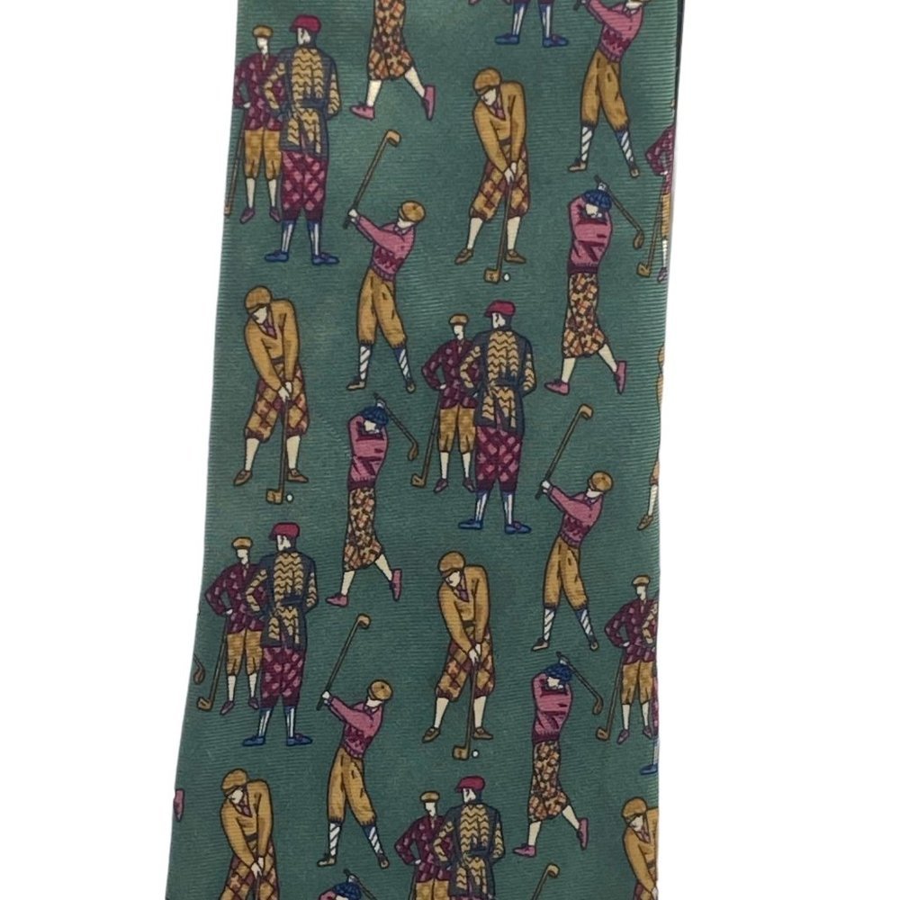 Vintage Michelsons of‎ London 100% Silk Golf Golfer Golfing Neck Tie One Size OS